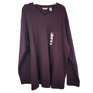 Covington‎ V-Neck Sweater Long Sleeve Cotton Dark Wine Color Mens XL NEW NWT